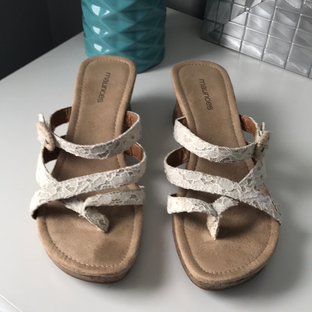 Maurice’s wedge sandals size 10